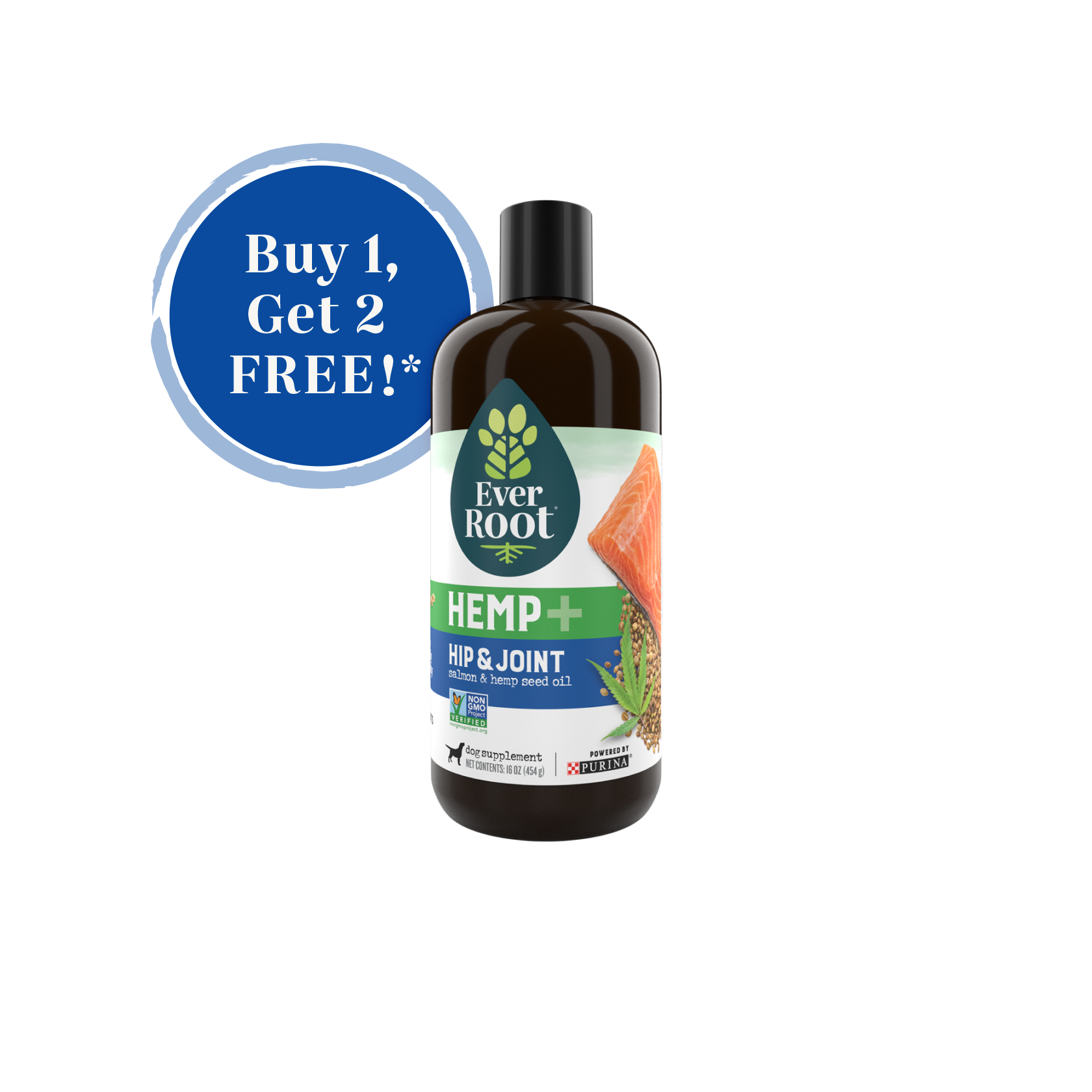 EverRoot Hip & Joint Salmon and Hemp Seed Oil Bottle